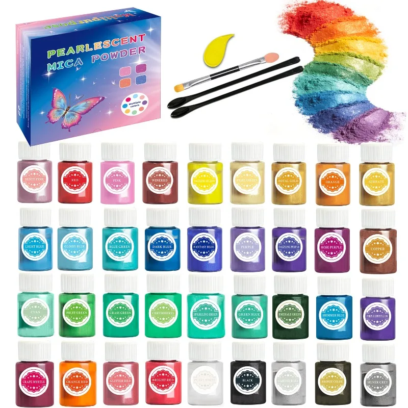 20ml Pearlescent Mica Powder Epoxy Resin DIY Glitter Powder Pigment for Resin Craft Watercolor Painting Handmade Decoration