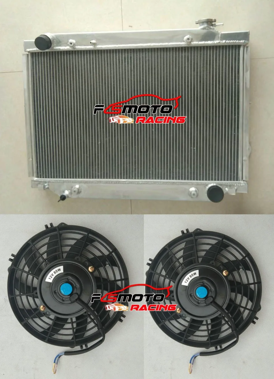 ALUMINUM RADIATOR + FAN For TOYOTA LANDCRUISER 80 SERIES FJ80R FZJ80R 4.2 4.5L 6Cyl 1993-1997 1994 1995 1996
