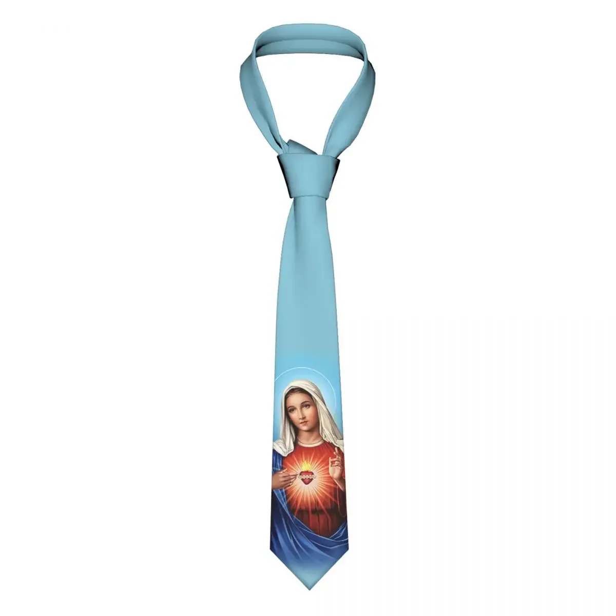 Fashion Holy Heart Of Mary Necktie Men Custom Silk Christianity Virgin Mary Office Ties