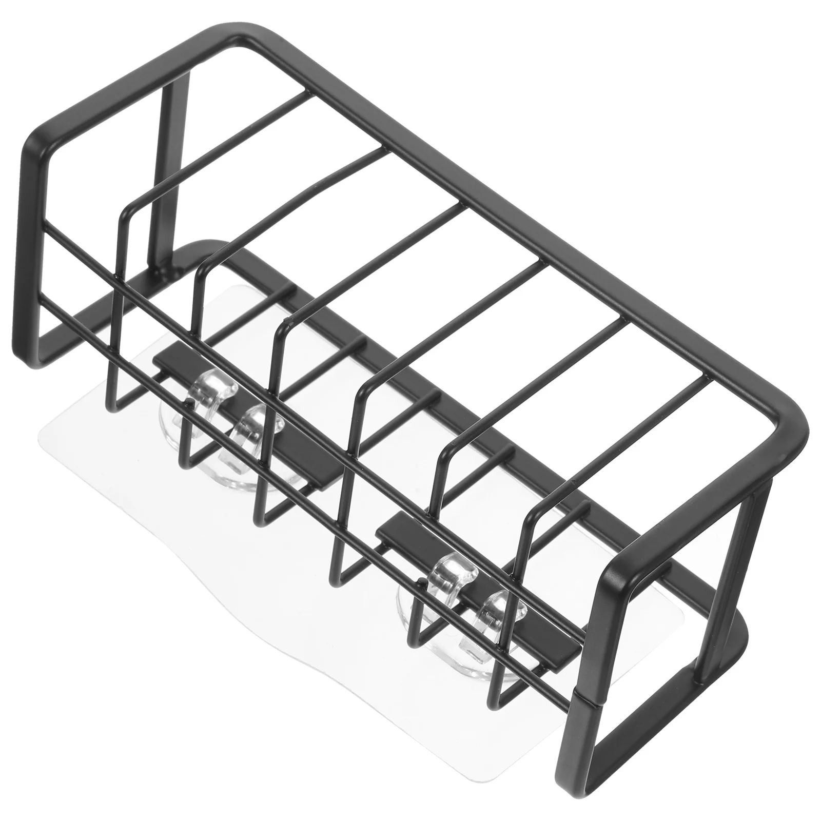 

Kitchen Sink Sponge Holder Organizer Multi-Functional Storage Rack Drainage Design Iron Material No Drilling Installation