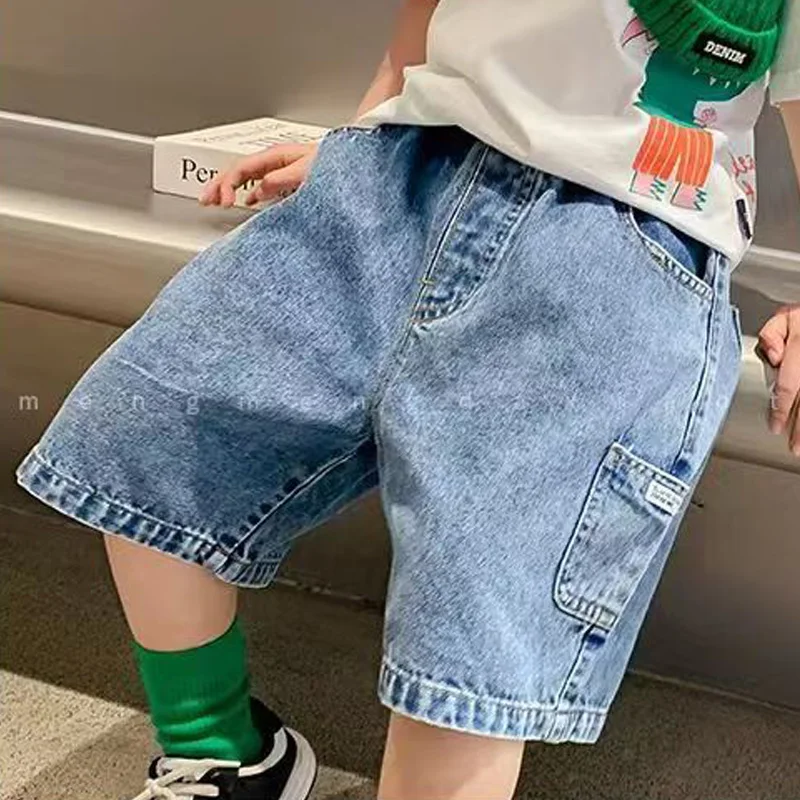 

Boy's New Short Jeans Children's Summer Loose Denim Shorts Kids Casual Wide-leg Pants Teenager Fashion Clothing 2-12 Years Old