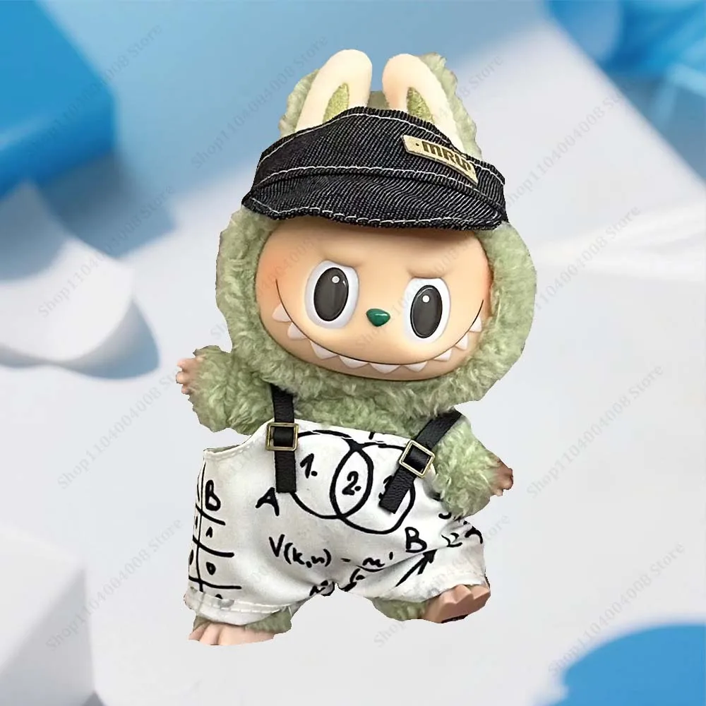 

2025 New 17cm Cute Plush Doll'S Clothes Outfit Accessories For Korea Labubu Idol Sitting Party Autumn Onesie Hat Set Clothing