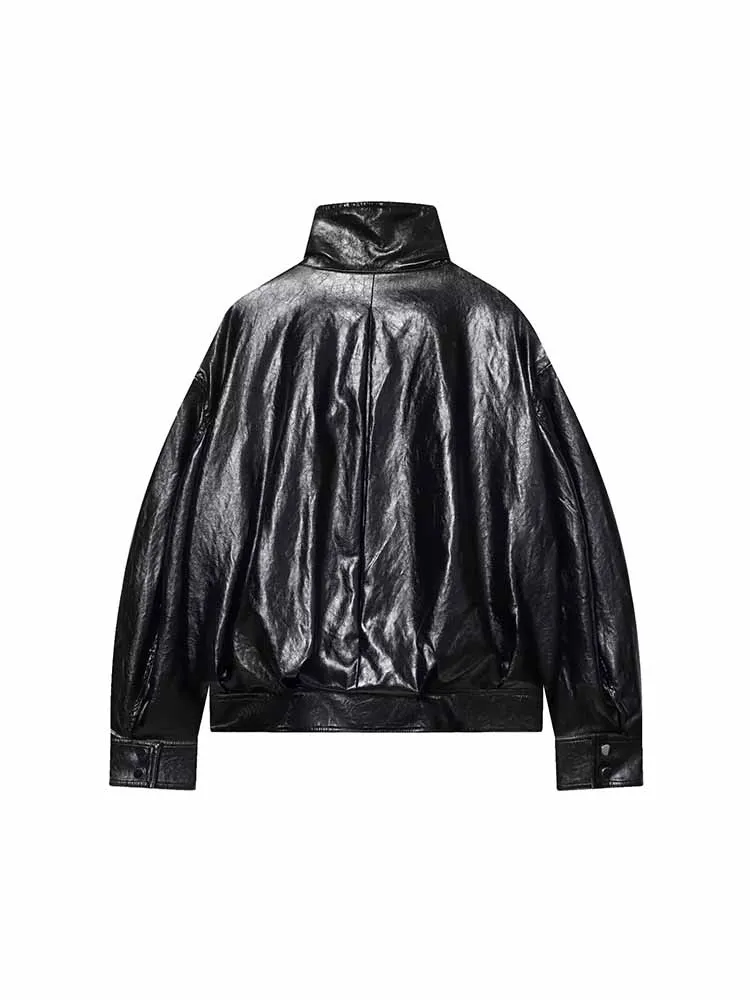 Cappotto corto giacca di pelle versatile a maniche lunghe da donna alla moda nuovi arrivi autunnali in stile europeo e americano