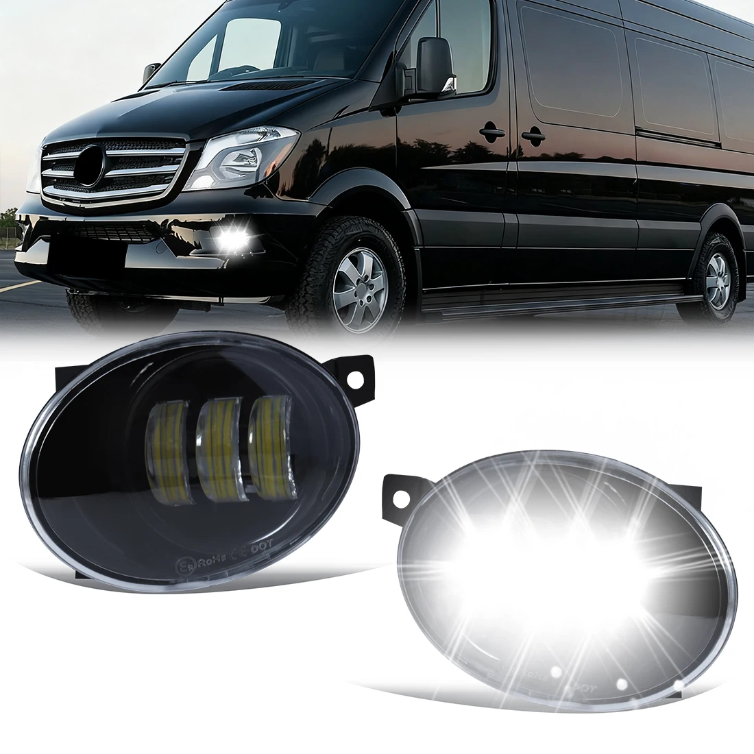 

Светодиодные противотуманные фары для VW Amarok, Crafter 2012-2016, для Mercedes-Benz Sprinter 2013, противотуманные фары, аксессуары для автомобиля