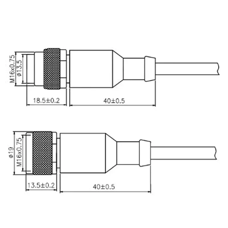 Kabel konektor Sensor, tahan air M16 2/3/4 // 5/6/7/8/12 Pin kabel konektor Sensor IP67 lurus/Siku pria wanita PVC berpelindung colokan penerbangan dengan Line