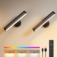 Charging Magnetic Suction Wall Light RGB Remote Control Dimming 360 Degree Rotation 3 Color Temperature Adjustment Wall Lamp