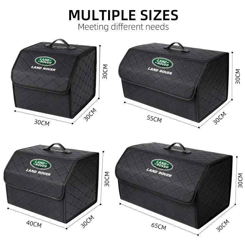 Car Trunk Organizer Box Large Capacity Auto Multiuse Tools Storage Bag Leather Folding For Land Rover Range Rover Evoque Velar