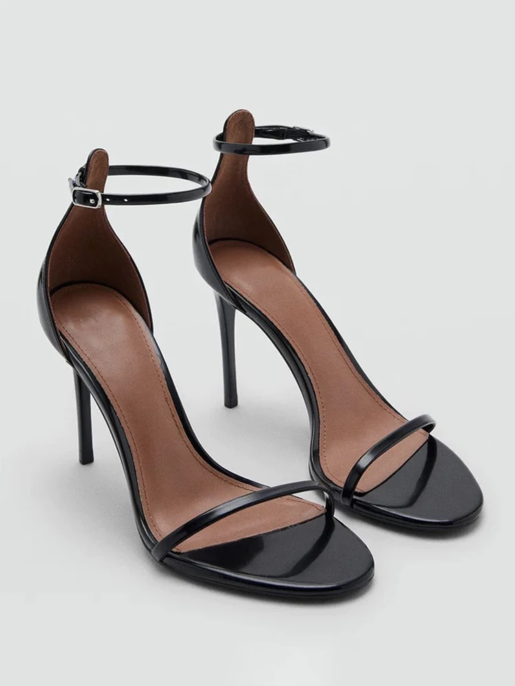 

Летние новые модные женские босоножки Mango2025 на тонком каблуке с открытым носком, универсальная стильная трендовая обувь