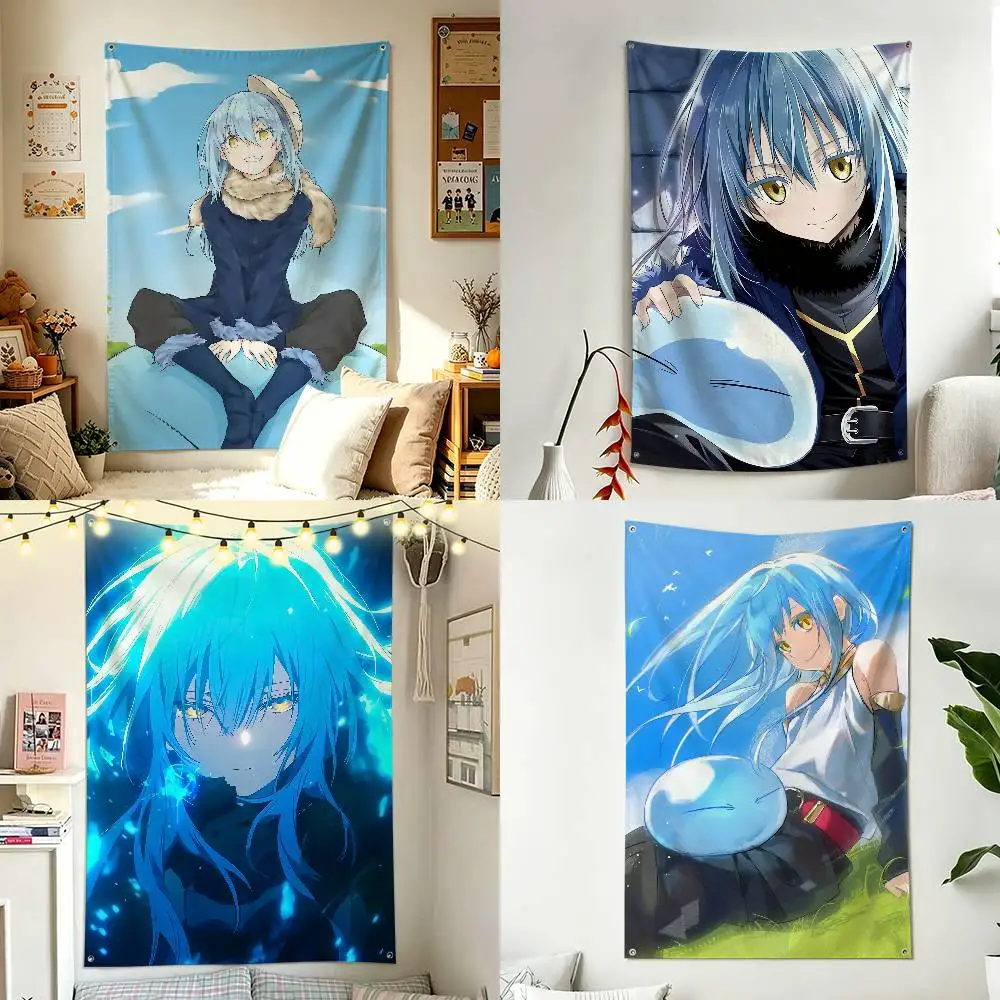 Anime T-Tensura R-Rimuru Tempest Slime Home Decor Wall Hanging Vertical Flag Indoor Outdoor Background Tapestry