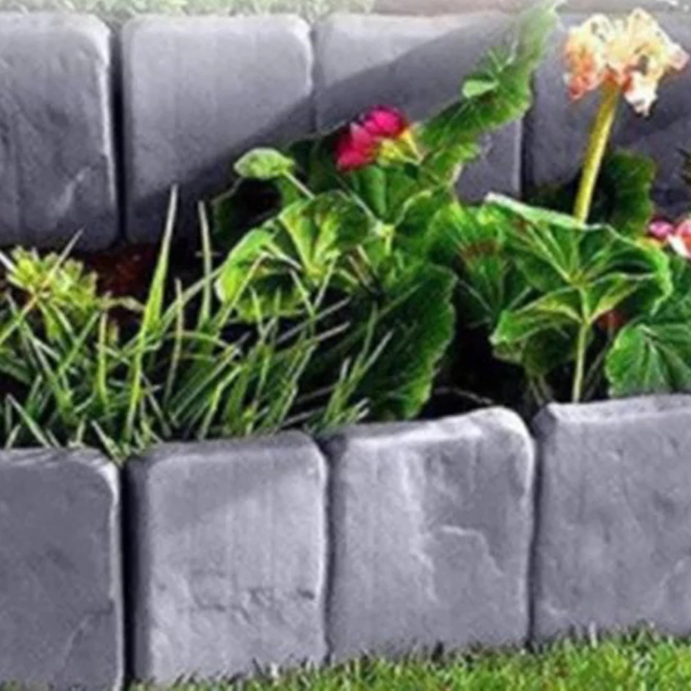 10pcs Fencing Lawn Border 9.84x9.06Inch Plastic Plant Flower Edging Lightweight Easy Installation for Outdoor Patio Balcony Yard