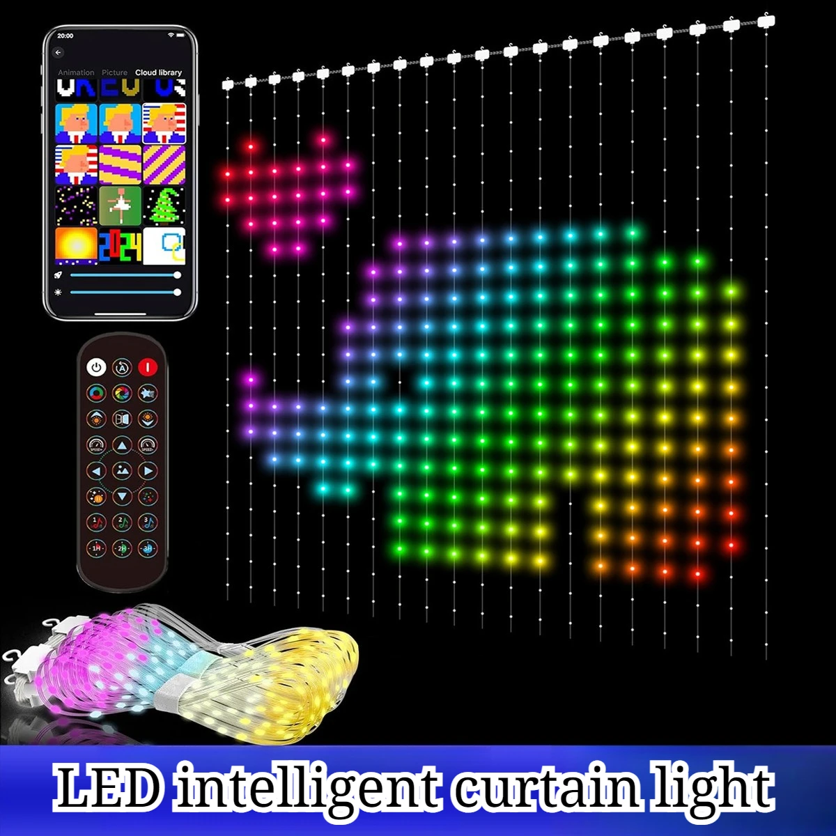 Lightings Decoration - RGB Smart Curtain LED Draadverlichting, APP-besturing
