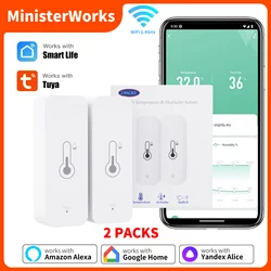 2PACK Tuya WiFi Temperature and Humidity sensor Smart Life APP Remote Control Work with Yandex Alice Alexa