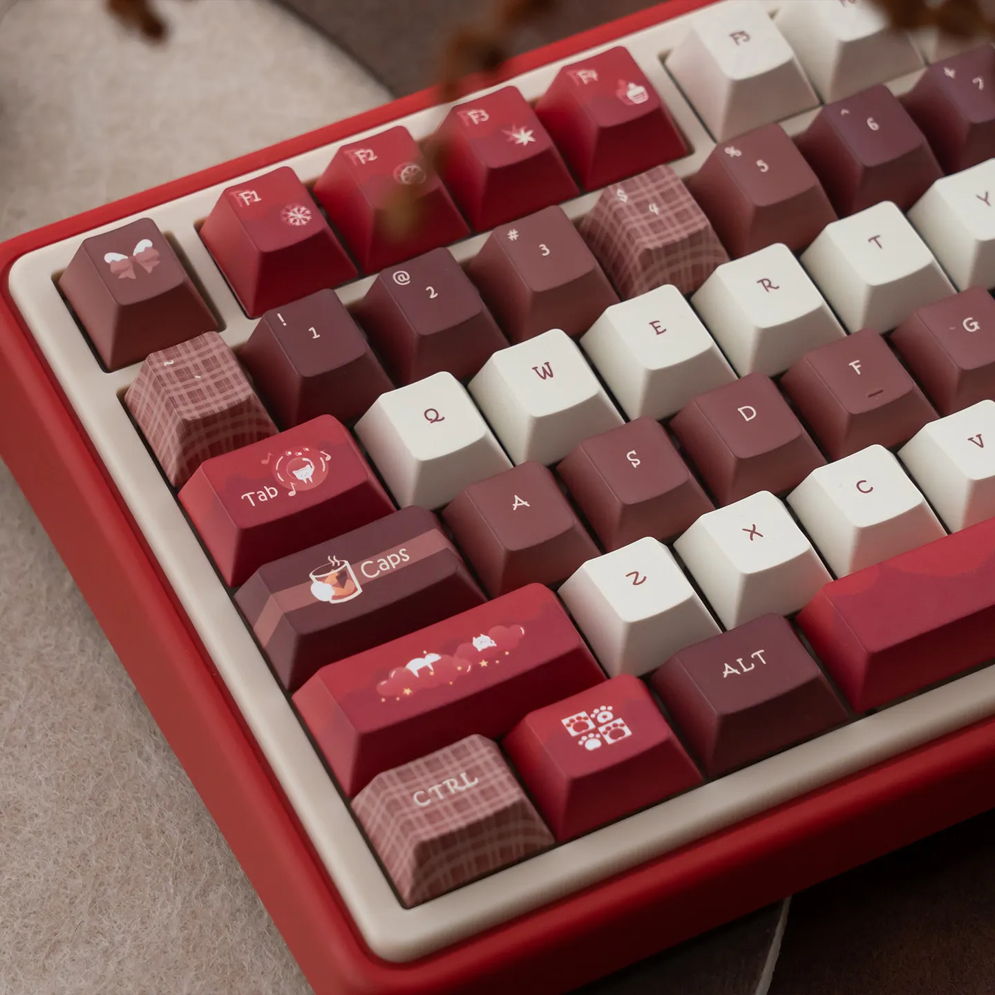 

Колпачки для клавиш URE Cute Kitten Cherry Profile PBT DYE-SUB для механических игровых клавиатур 61/64/68/75/84/87/96/980/100/104