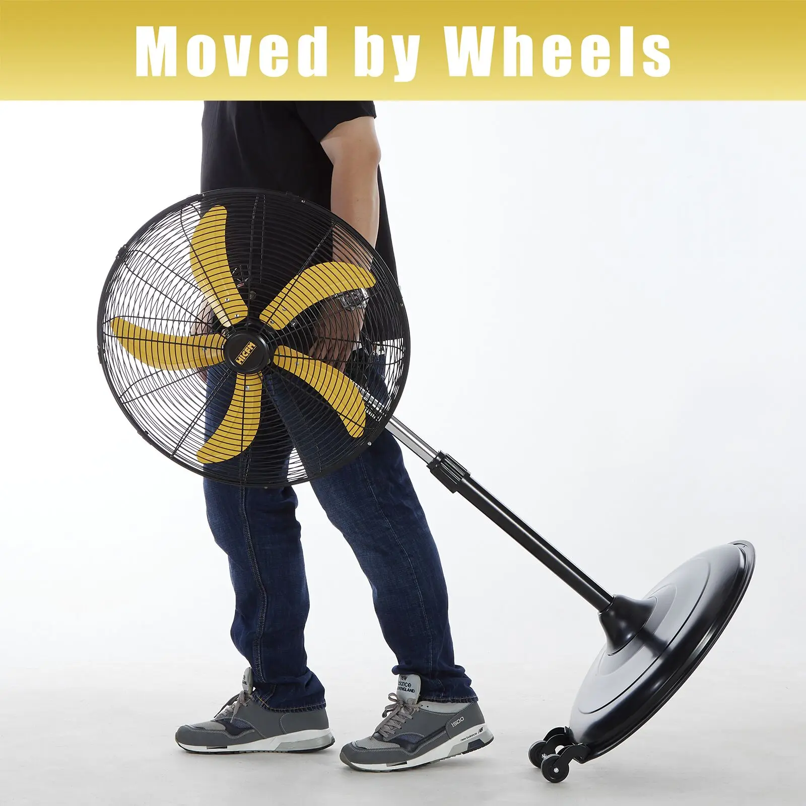 HiCFM 5000 CFM 20 بوصة مروحة متأرجحة بقاعدة عالية السرعة للمرآب، التجارية، الصناعية - قائمة سلامة UL