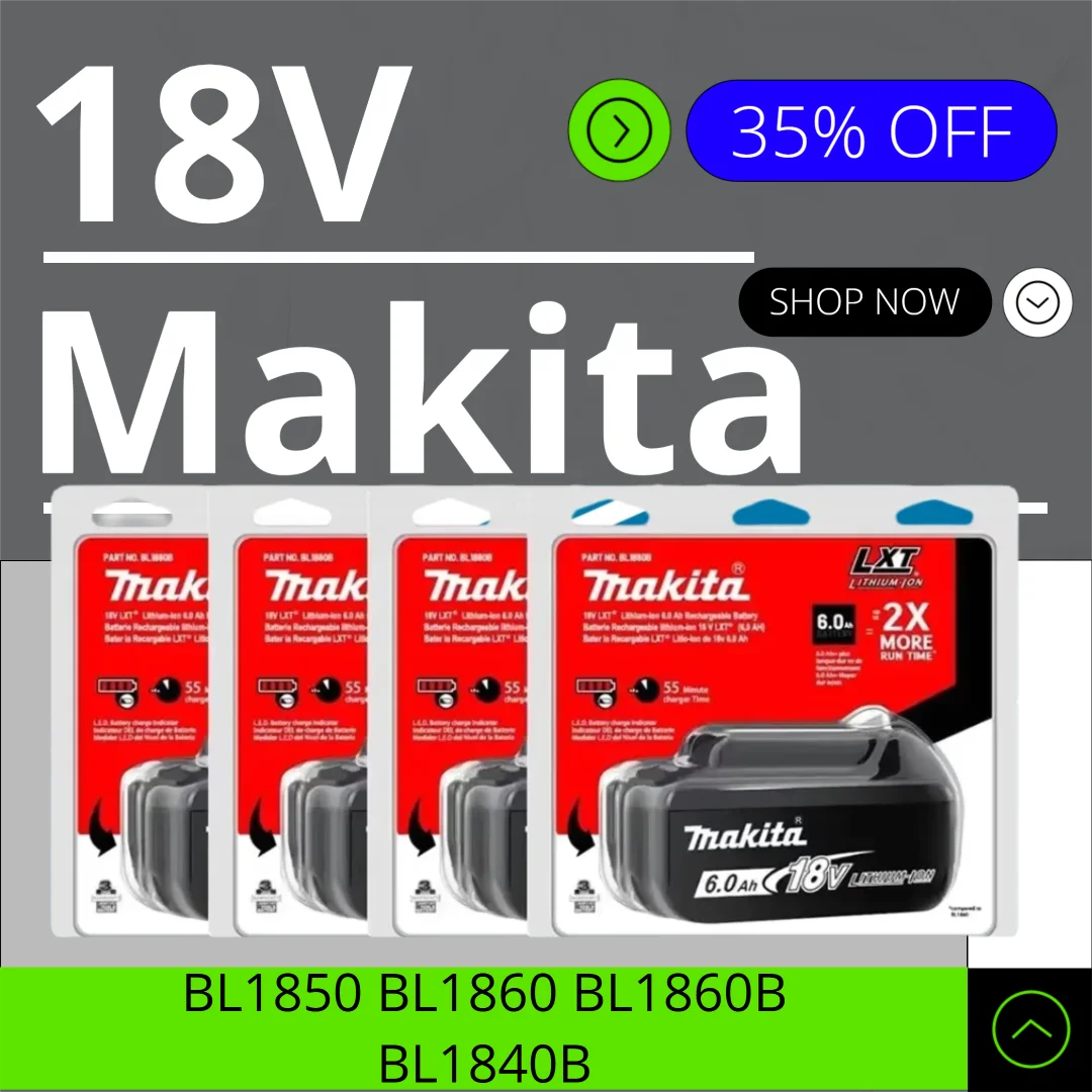 

Original Makita 18V lithium battery 6.0Ah compatible with BL1850B BL1860B rechargeable battery Original Makita