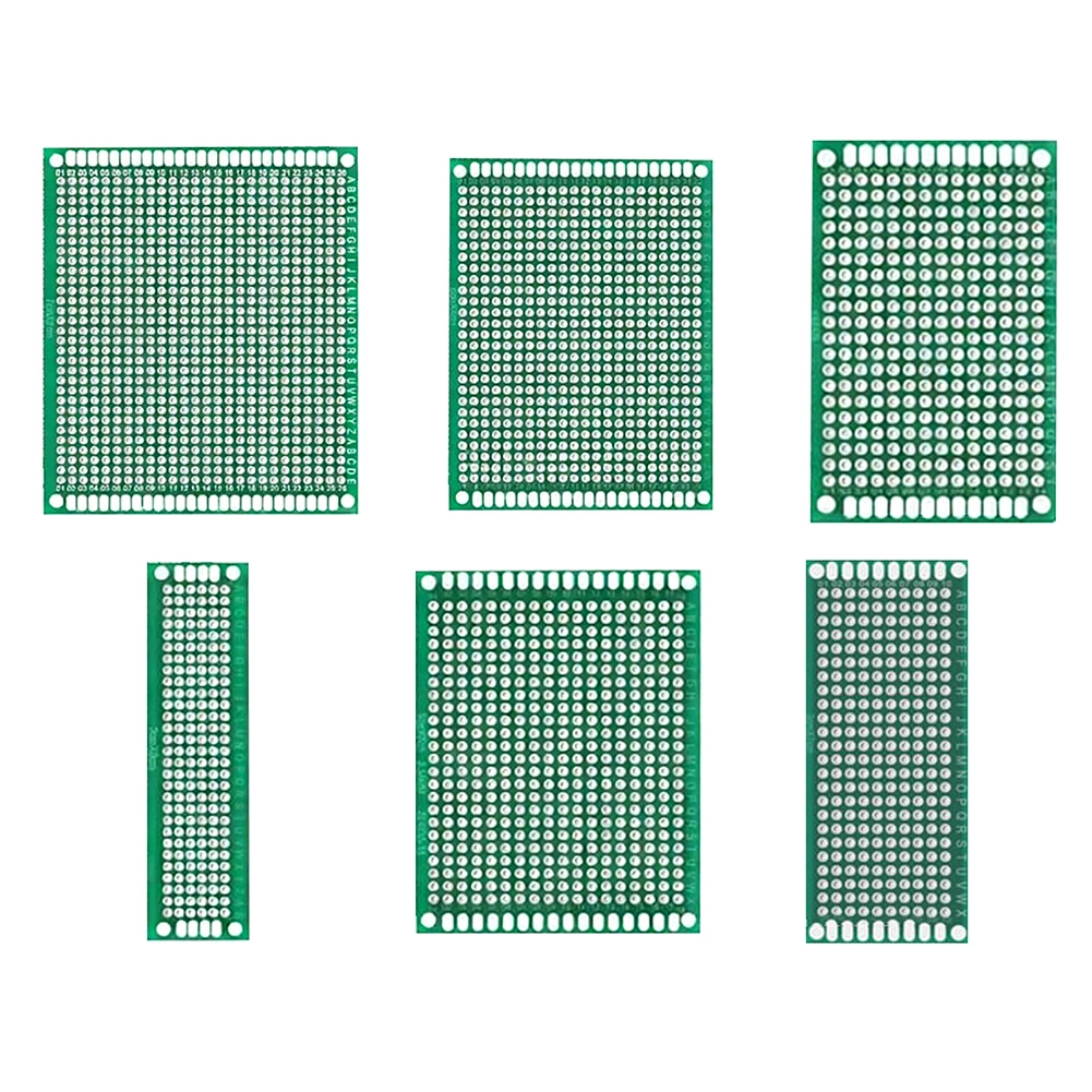 6PCS Double Sided PCB Board Kit 5 Size Printed Circuit Protoboard For Soldering For Test Measurement Tool Accessory