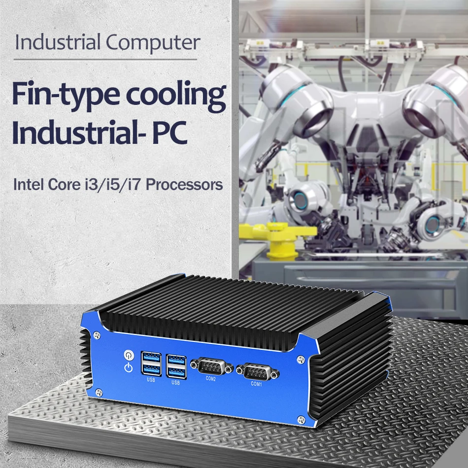 Intel Core I7-5500U I5-5200U I3-5005U Industrial Mini PC Dual LAN 2xRS232 COM 4xUSB3.0 1xHDMI Support WiFi Linux Ubuntu Computer