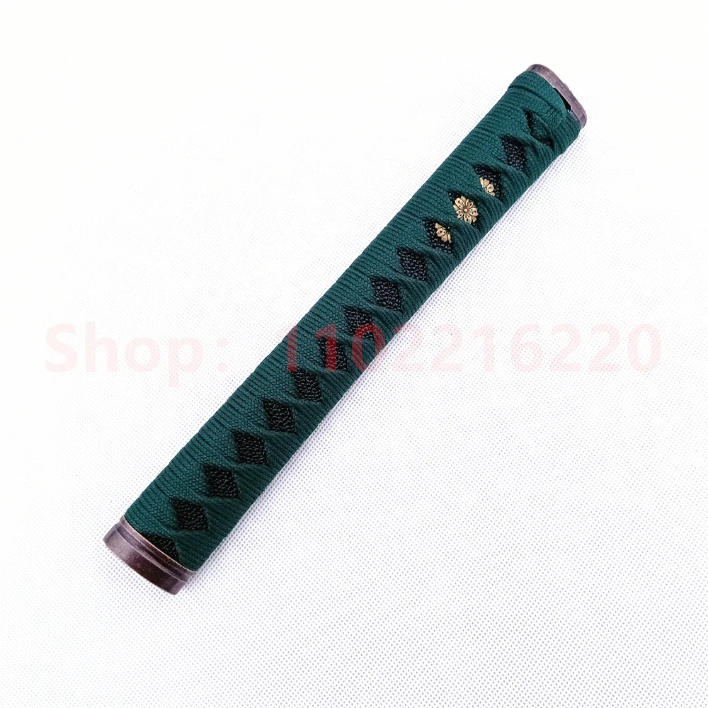 26cm Tsuka Alloy Fuchi Kashira Menuki For Japanese Real Katana Parts Handle Hilt Japan Samurai Sword Fittings Green Ito