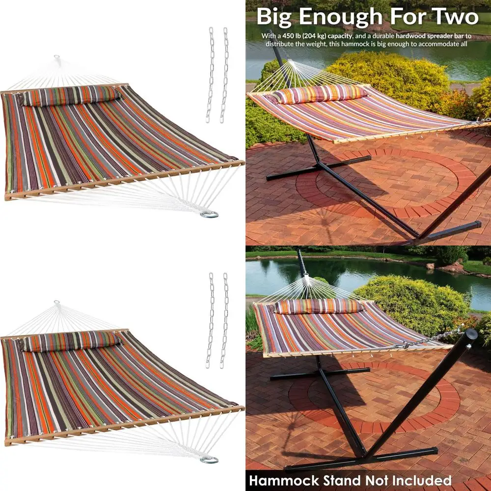 

Прочный стеганый двойной гамак объемом 450 фунтов с разбрасывателями для улицы — рисунок каньона на закате