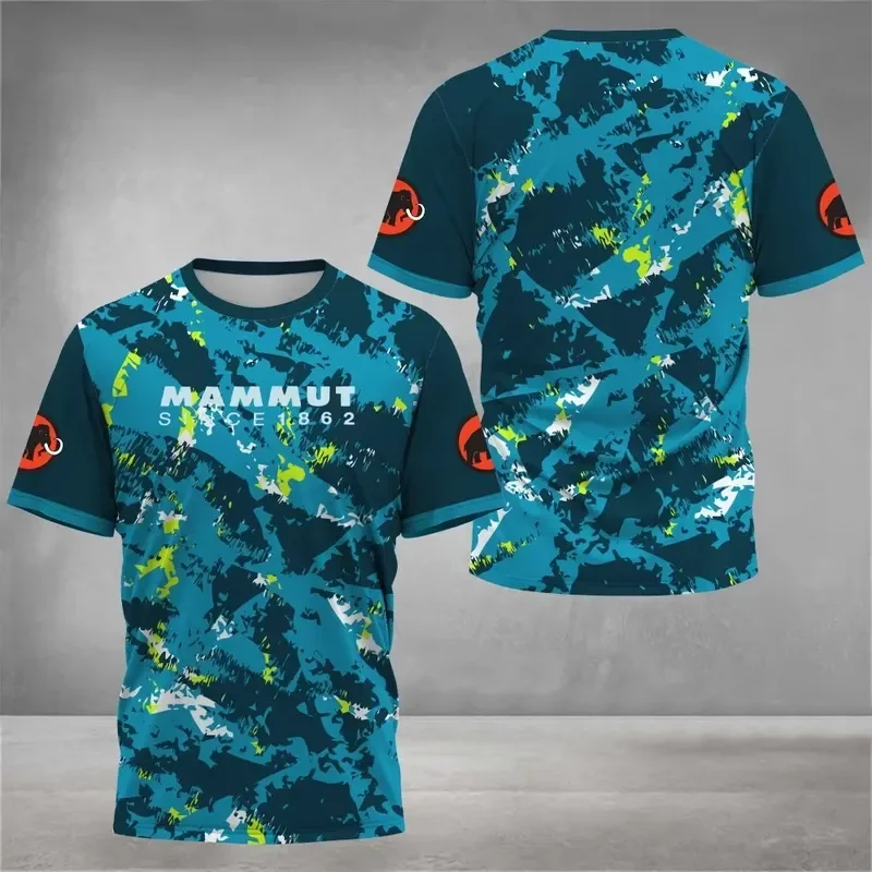 3D Digital Print Men Hiking T Shirt 2026 Quick Dry Breathable Sport Tee Rock Climbing Cross Country Running Camping Short