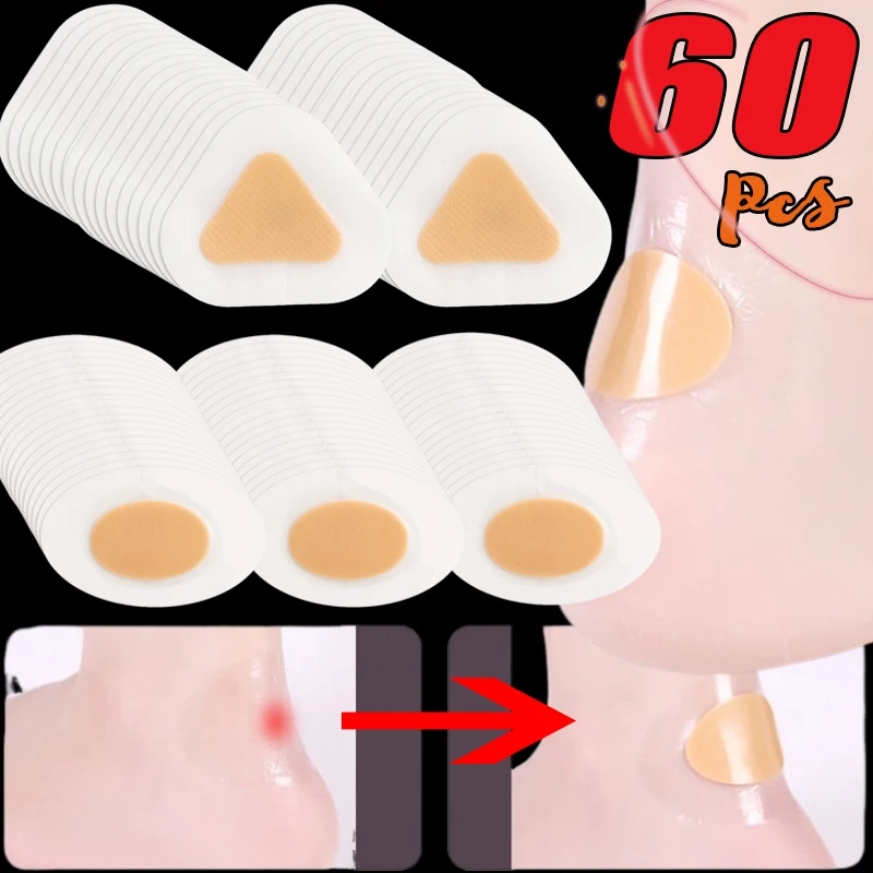 Protetor de fita grossa para pés Patches, Anti-Wear, Anti-queda, Adesivo, Blister Pad Liner, Adesivos de sapatos, Almofada para alívio da dor, 60pcs