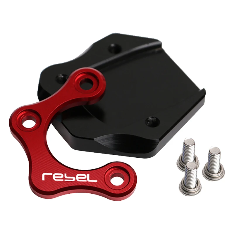 Moto CNC Piede Cavalletto Laterale Ingranditore Estensione Pad Misura Per Honda rebel500 250 300 REBEL CMX300 CMX500 Cavalletto Ingrandire Piastra