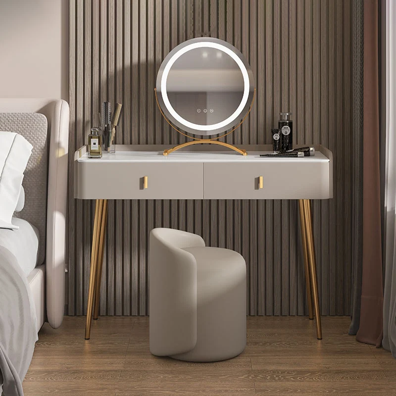 

Salon Modern Vanity Table Makeup Storage Dressing Luxury Vanity Table Drawer Mirror Tocador De Maquillaje Bedroom Furniture