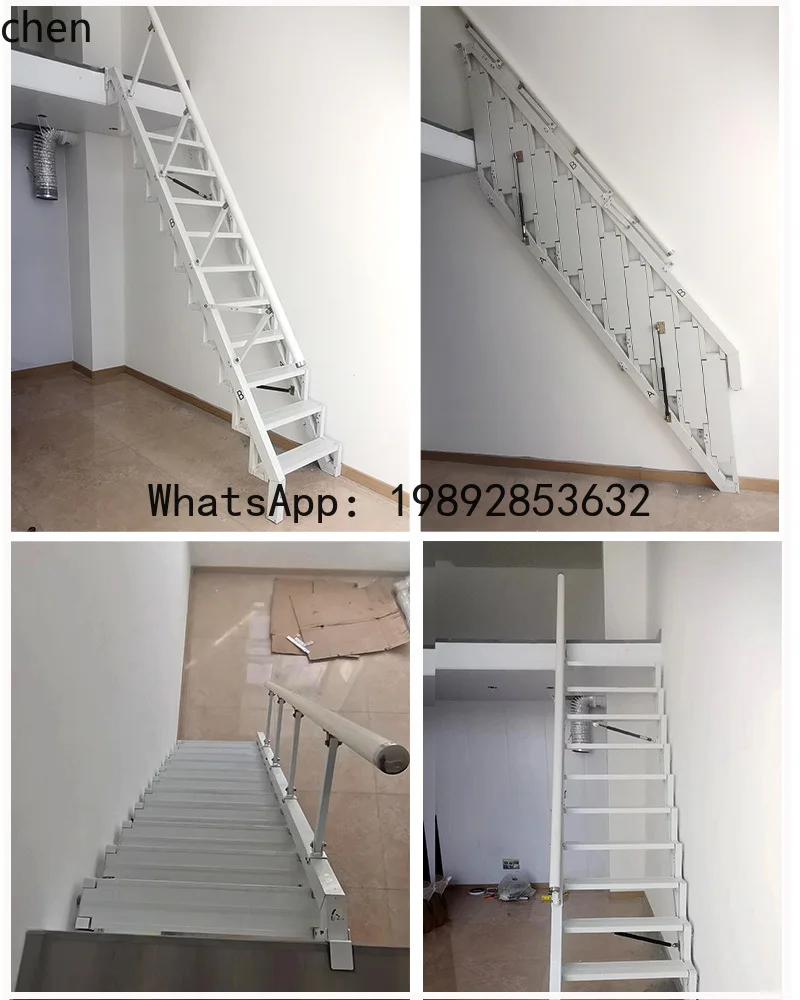 Folding Stairs Against the Wall Pavilion Side Wall Step Ladder Small Apartment Escalator