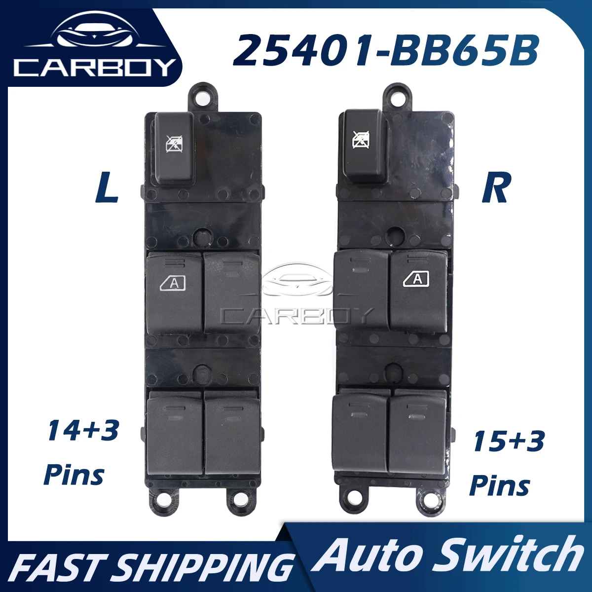 25401-BB65B 25401-EB65B Power Master Window Switch LHD RHD For Nissan Pathfinder R51 Qashqai J10 2007-16 Navara D40 25401-EB30B