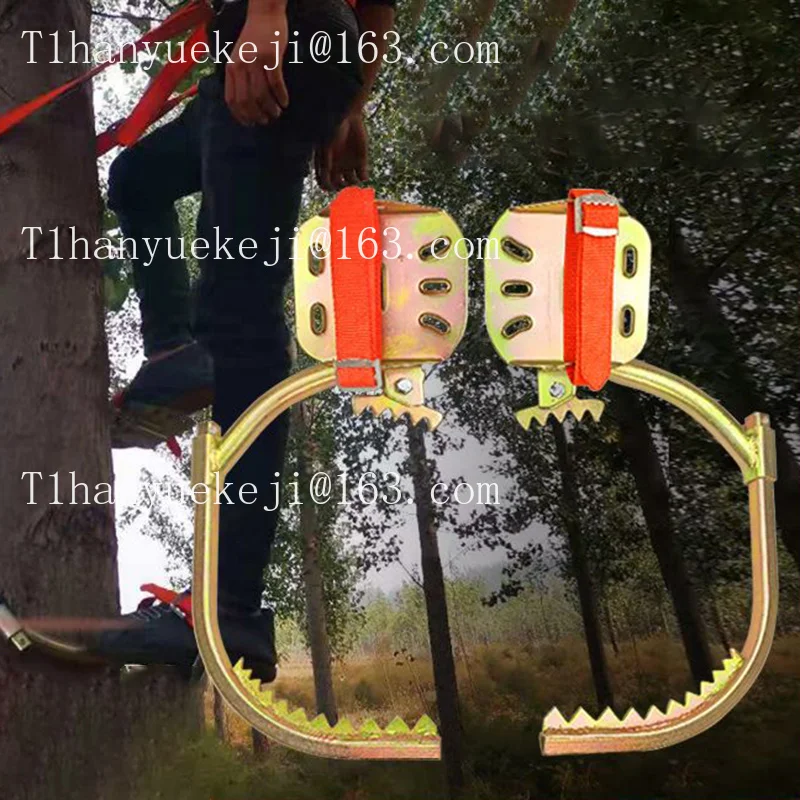 Professional Lineman Pole Climbers, Adjustable Tree Climbing Spikes with Anti-Slip Foot Pedal for Electrician & Arborist