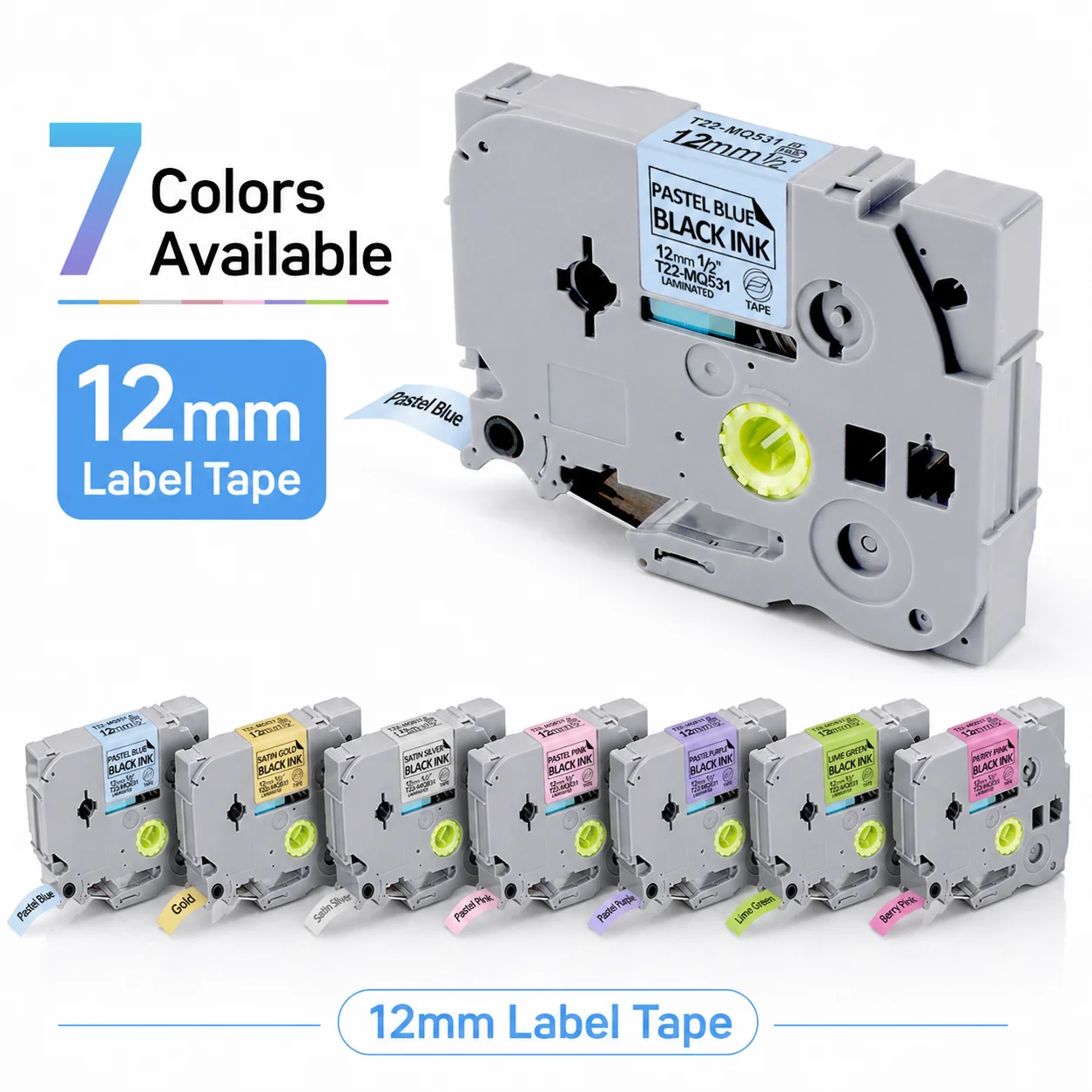 1 Pack TZe-MQP35 Label Tape 12mm 0.47in White on Berry Pink, Compatible for Brother P-Touch Label Makers, Laminated TZ TZe Tape