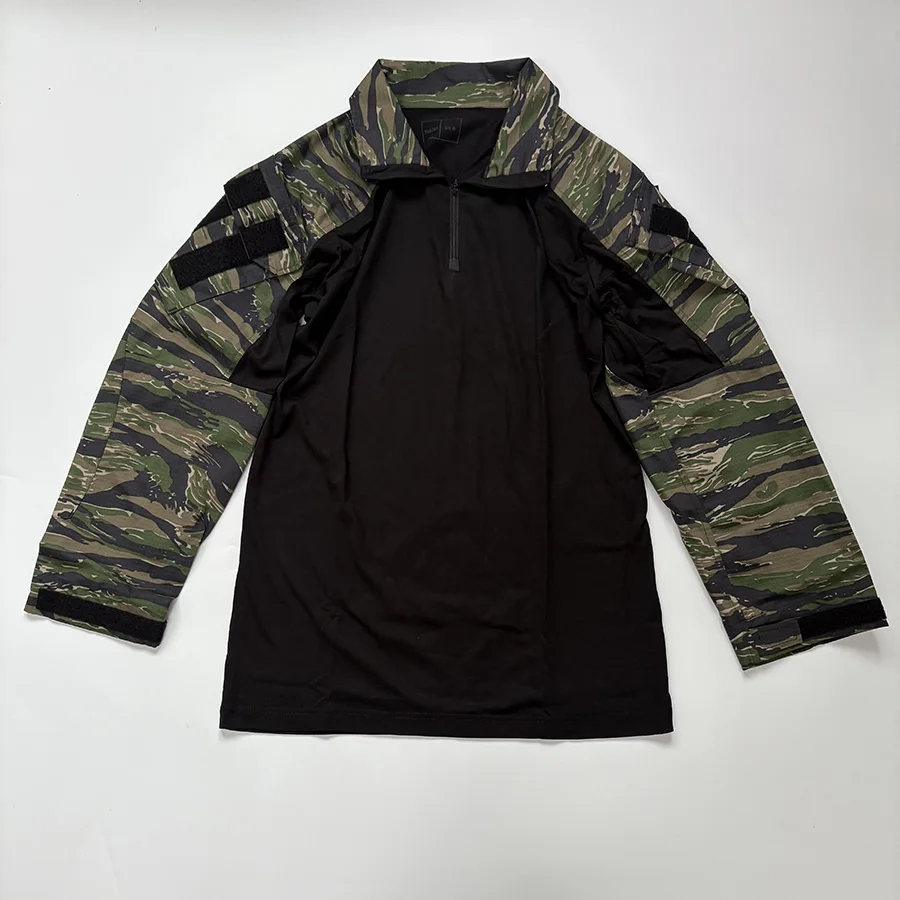 Outdoor Hunting Military Tactics G3 Training Suit, CP Style GEN3 Green Tiger Spot Combat Set, Tactical Top, Pants Men