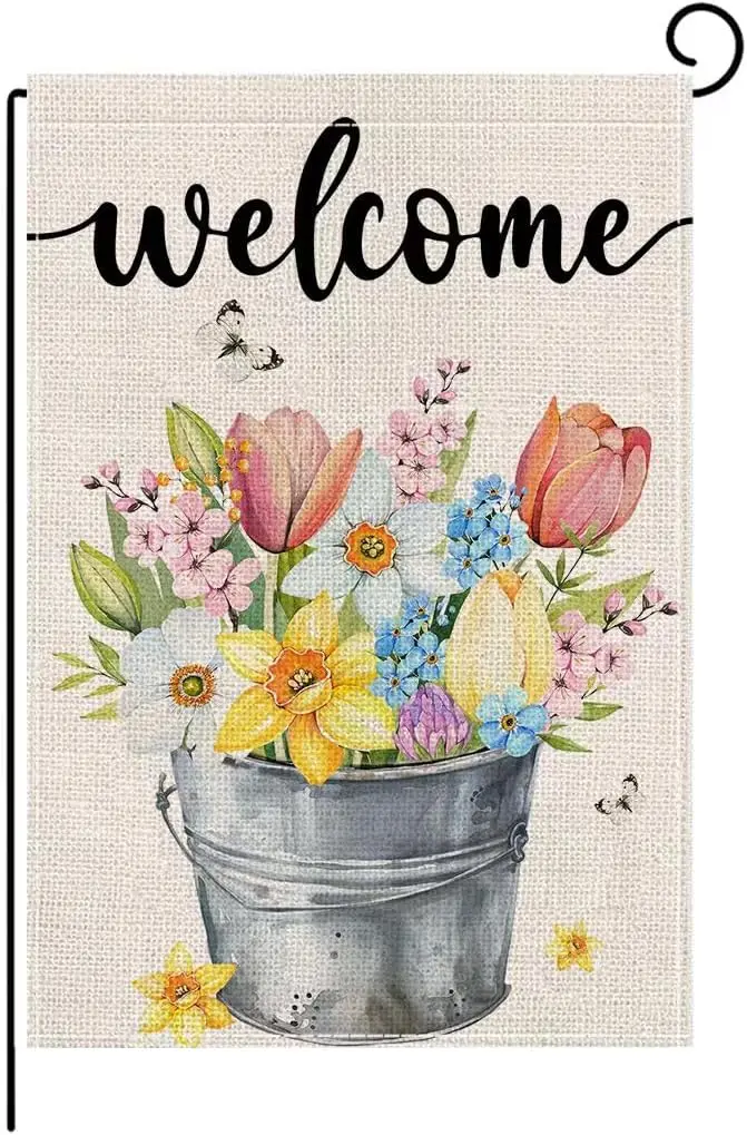 wyooxoo Spring Summer Flower Garden Flag 12x18 Inch Double Sided Vertical Welcome Garden Flag Outside Farmhouse Yard Outdoor yyi