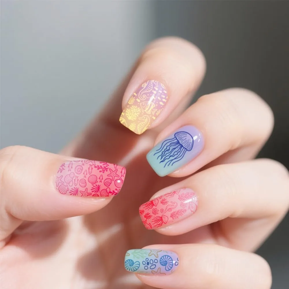 Plastic Nail Art Image Templates with DIY Tools