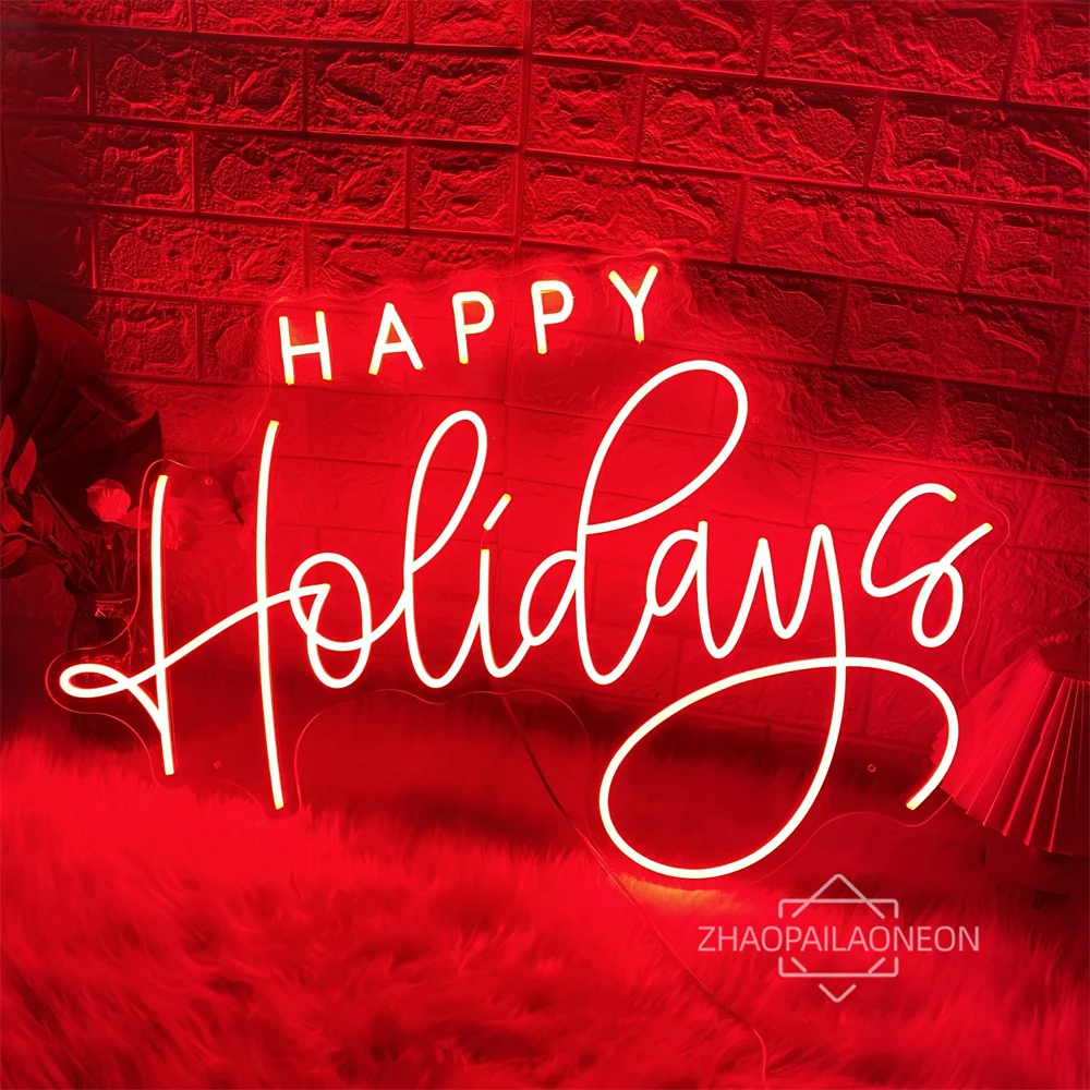 Happy Holiday Neon Led Sign Party Bar Decoration Wall Neon Lights Sign Home Room Wall Decor Neon Night Lights USB