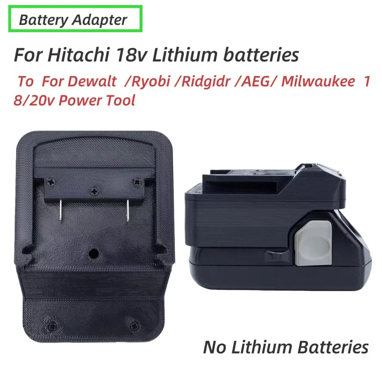 

1pcs Battery Converter Adapter For Hitachi 18V Lithium to Parkside / Milwaukee /Dewalt / Ryobi 18-20V Tools (No Battery)