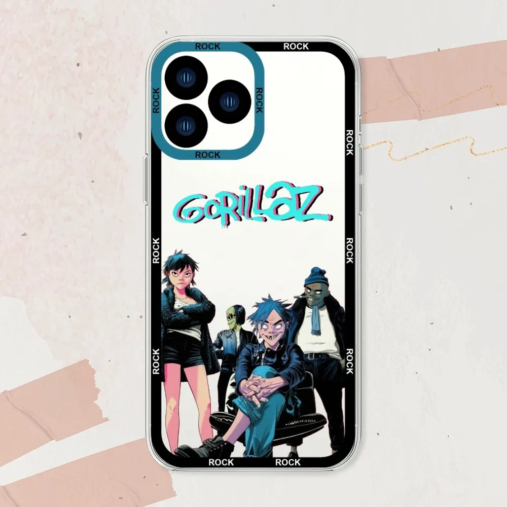 Virtually Rock Band Gorillaz Phone Case For iphone 11 12 13 14 15 Mini Plus Pro Max Transparent Shell