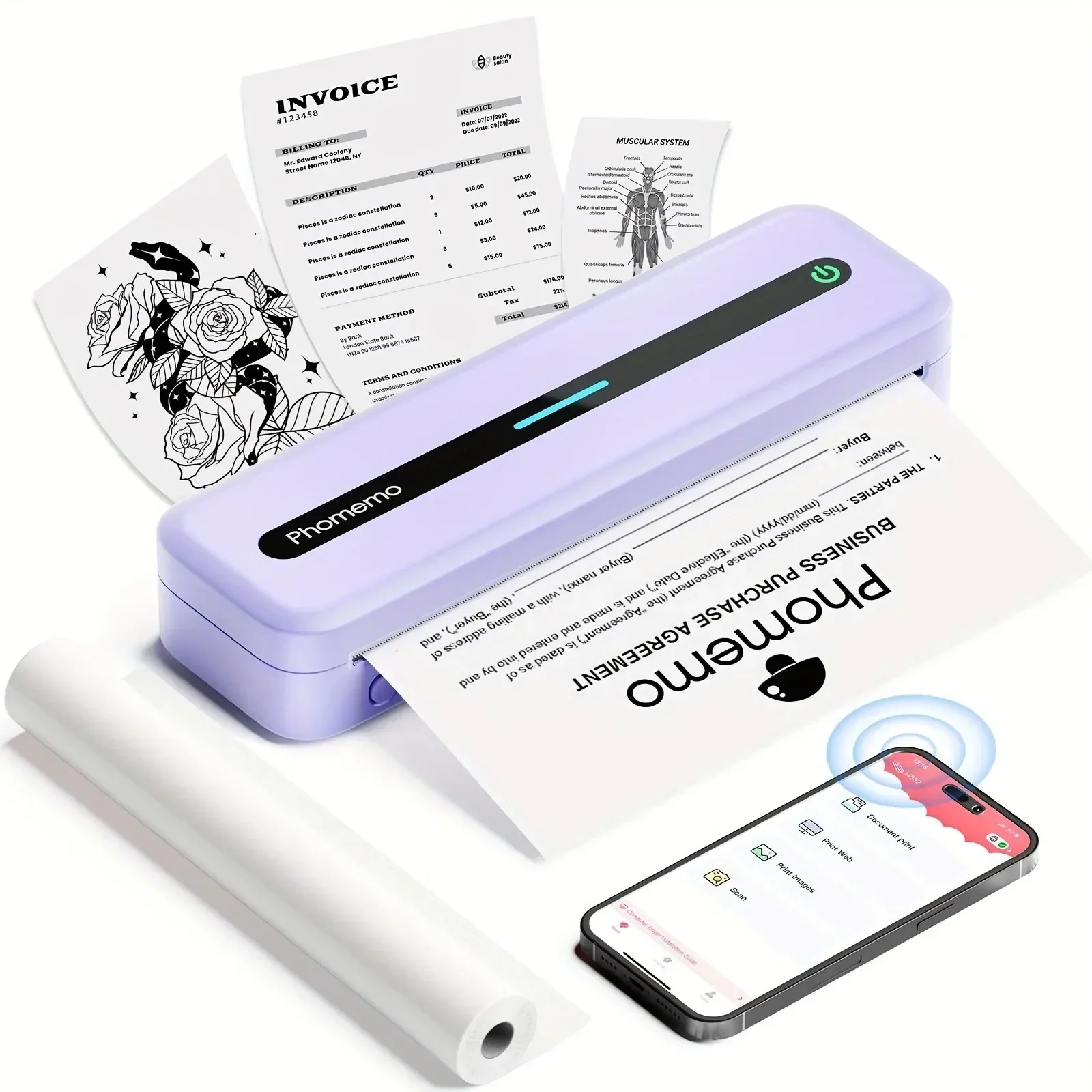 1/3/5 Roll A4 Thermal Printer Paper Folded Quick for Long-lasting for A40 Portable Printer Picture Printer For Classroom Office