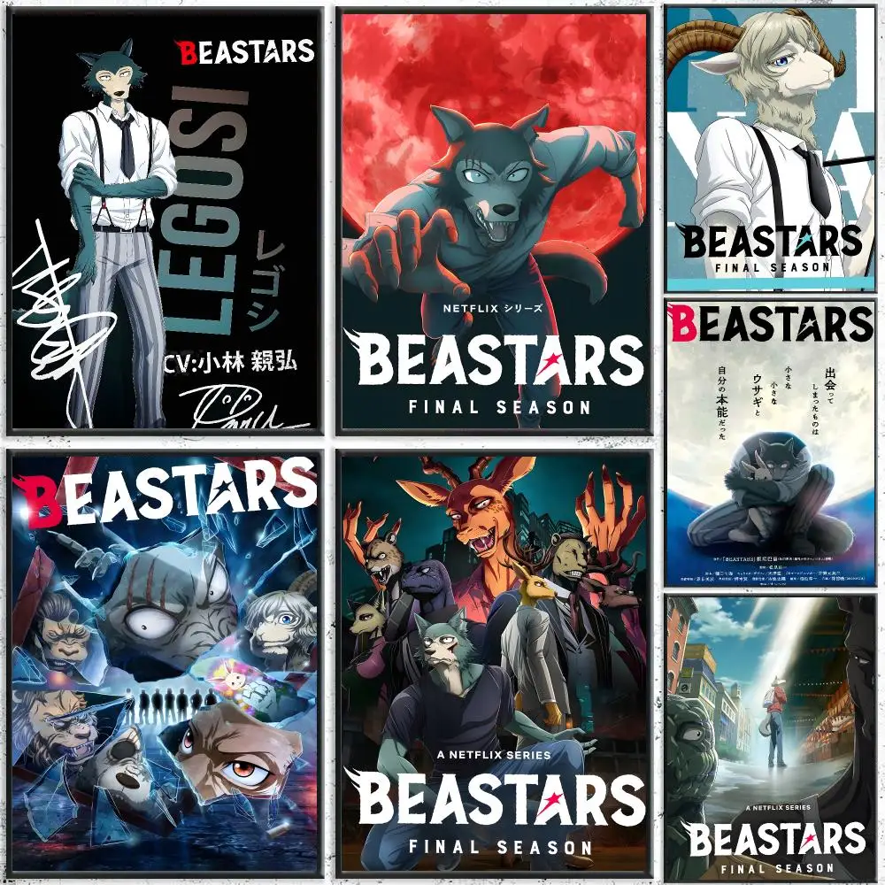 Anime BEASTARS Poster Self-Adhesive Waterproof Wall Stickers, Coffee Bar Home Wall Decor