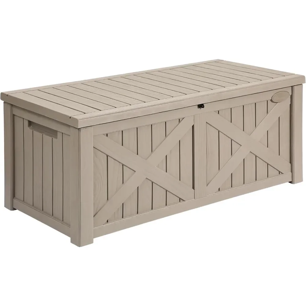 

Bestsellerlarge 120 gallon deck box with upgraded resin, flexible dividers, and waterproof cushion storage for outdoor patio