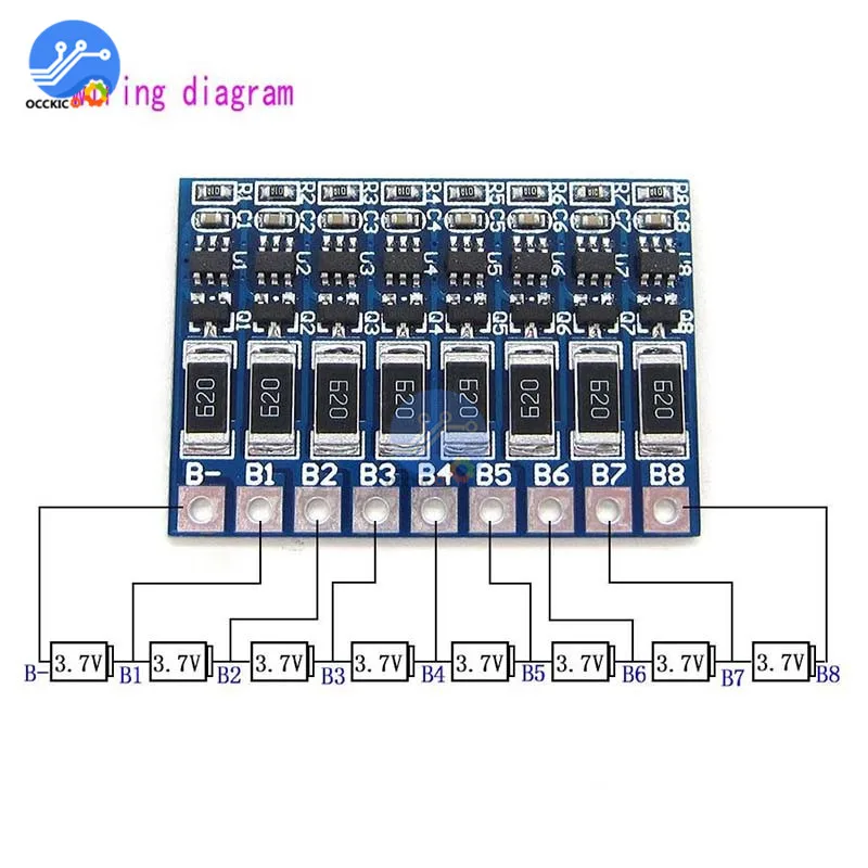 BMS 3S 4S 5S 6S 7S 8S 18650 Scheda di protezione del caricabatteria al litio Power Bank Balancer Li-ion Lipo PCB Equalizzatore di ricarica