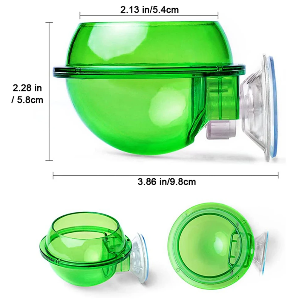 Suction Cup Reptile Feeder, Reptile Water Bowl Worm Dish Gecko Feeder Chameleon Bowl, Reptile Ledge Accessories Supplies