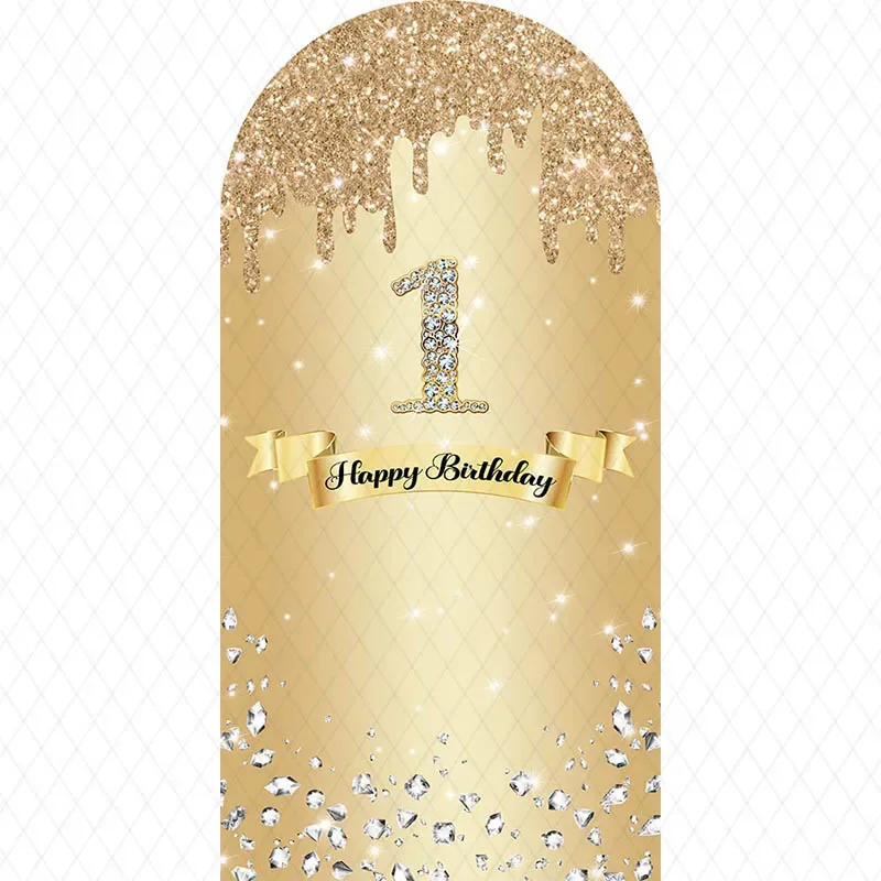 

Custom Name Age 2-Sided Glitter Diamond Kids Birthday Party Baby Shower Covers Chiara Arch Background Decor Backdrop Photo