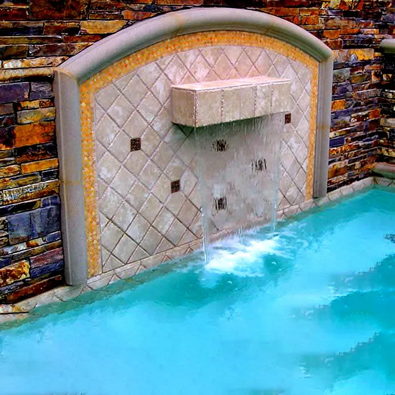 90 Degree Vertical Waterfall Outlet Rain Curtain Device for Pool Spa Garden Decor Water Flow Sheet Feature Modern Design