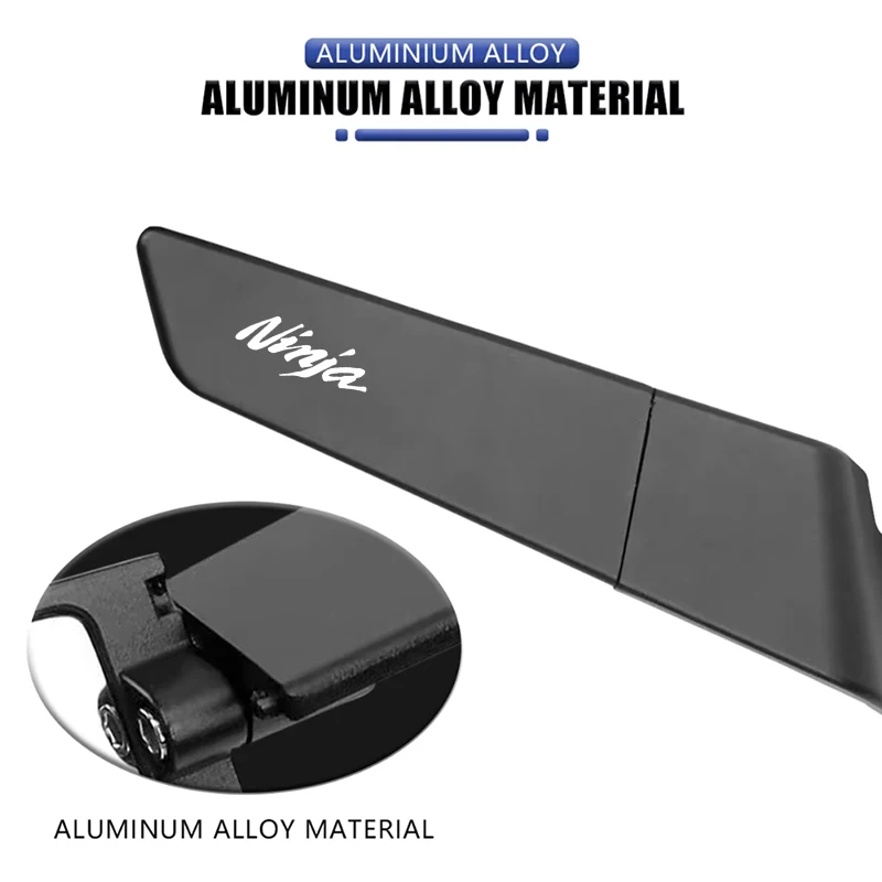 Adjustable Motorcycle Wind Wing Stealth RotateSide View Mirror For NINJA Kawasaki NINJA125 250 300 NINJA400 NINJA500 NINJA650 H2