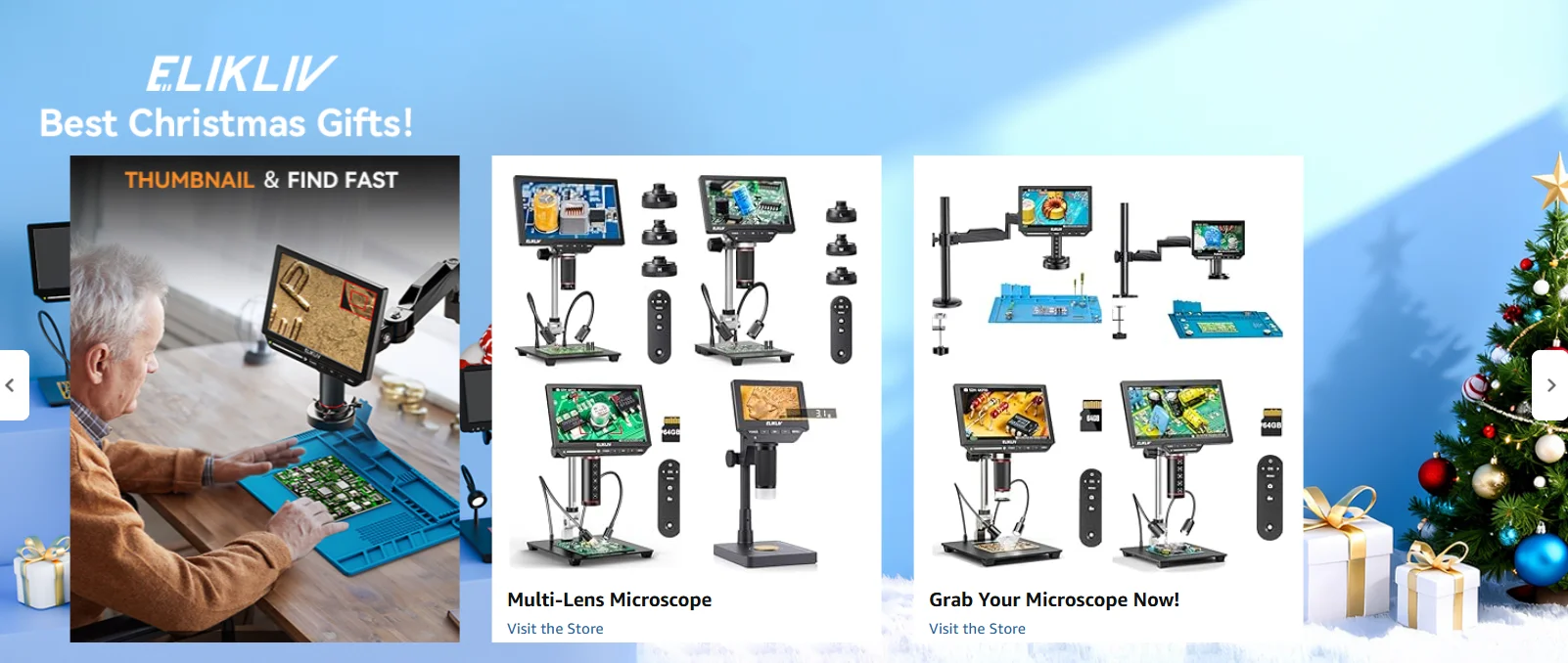 Elikliv EM3K-AF 7'' 2000X Autofokus Digitalmikroskop 3K HDMI Löt-Mikroskop für Elektronik-Reparatur mit 10-Zoll-Ständer 64GB – Detail 1
