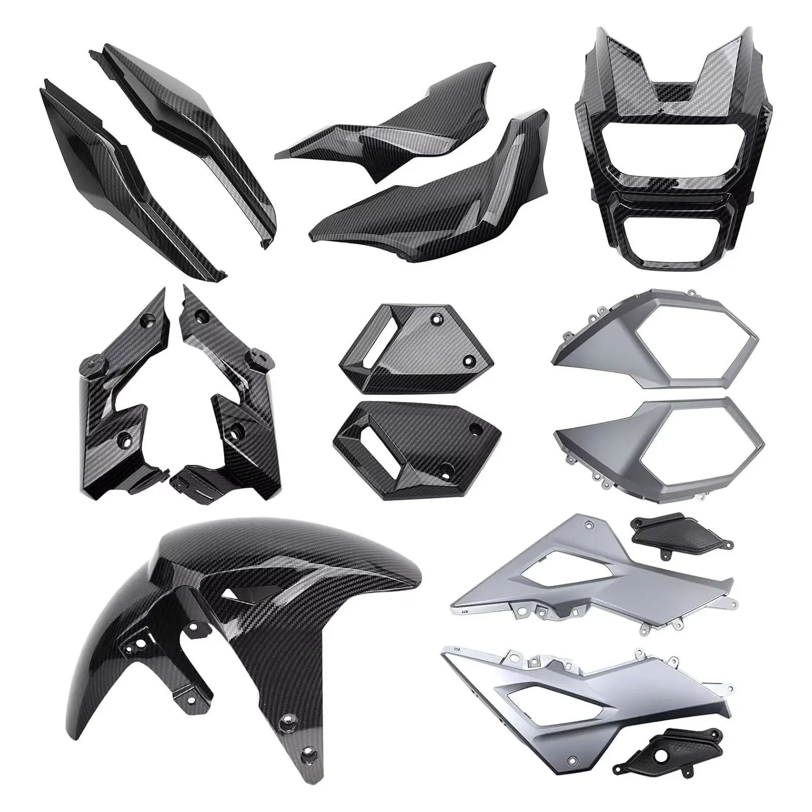 Motorcycle Carbon Fibre Fairing Kit in ABS Material Compatible with Honda Grom Msx 125 SF 2017-2020