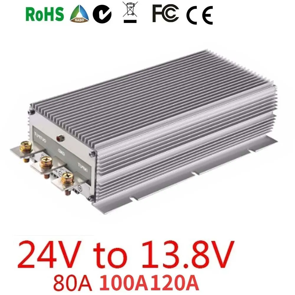 

24V to 13.8V 80A 100A 120A DC 24V to DC 13.8V Step Down DC-DC Converter Buck Car Power Supply Car Boat Regulator 18-36V CE RoHS