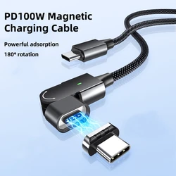 100W Magnetic USB Charging Cable Type C Micro USB Phone Cable Magnet Charger Micro USB For Xiaomi 3A Mobile Phone Wire 100W USB