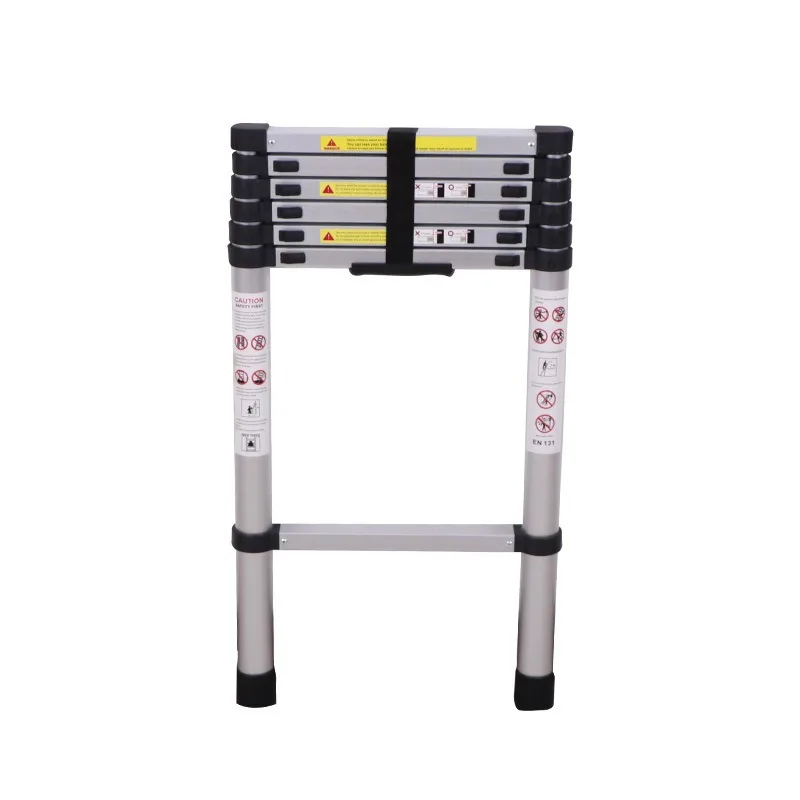 

Household outdoor climbing ladder against the wall Lifting folding ladder against the wall